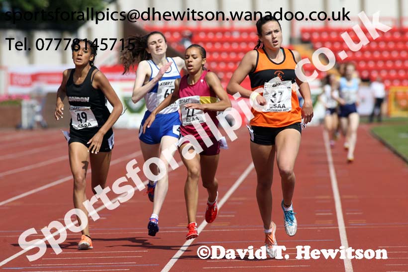 Inter girls 800 metres, 2015 English Schools, Gateshead. Photo: David T. Hewitson/Sports for All Pics